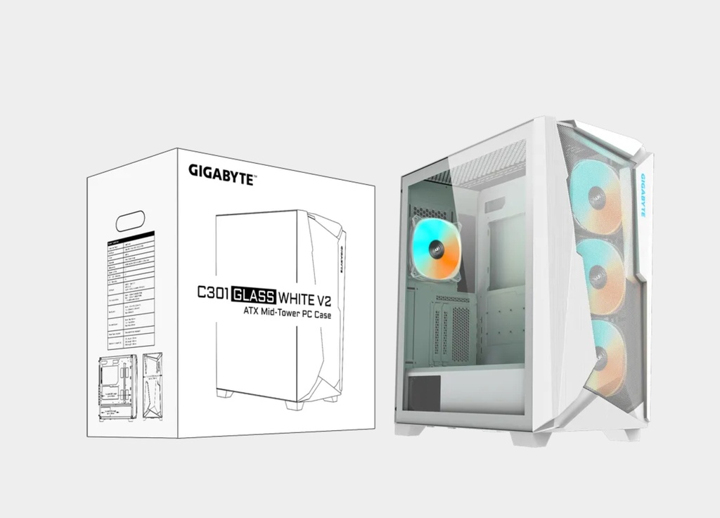 GIGABYTE C301 GLASS WHITE V2 CASE | ABC Shop-eg